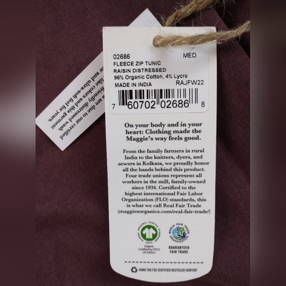 Maggie's Organics Fleece zip tunic - Picture 4 of 5